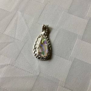 Handmade fused dichroic glass with silver
